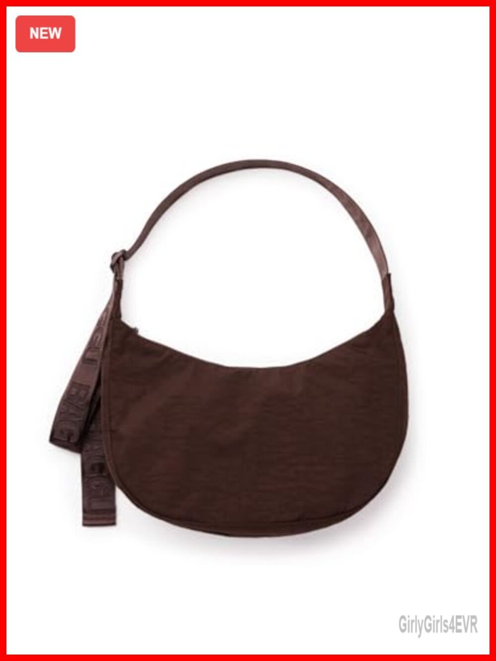 Medium Nylon Crescent Crossbody Bag with Key Leash